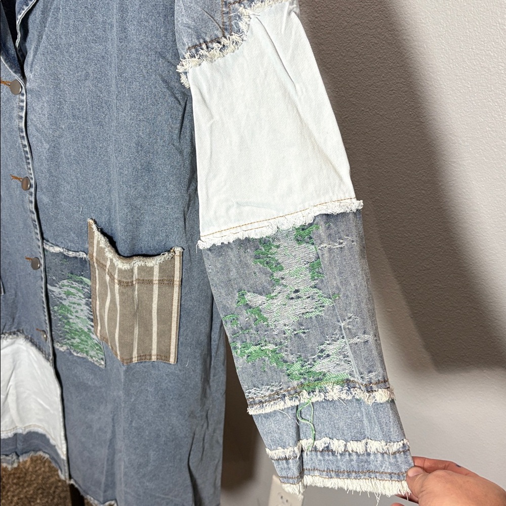 Women's Patchwork Denim Jacket with Mixed Colors … - image 4